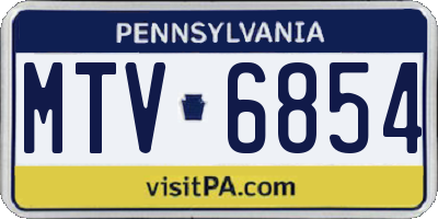 PA license plate MTV6854