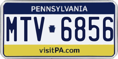 PA license plate MTV6856