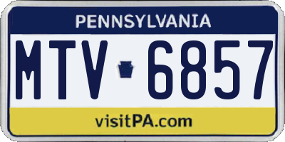 PA license plate MTV6857