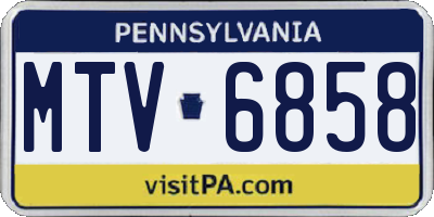 PA license plate MTV6858