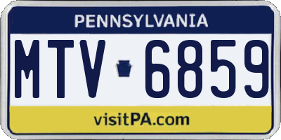 PA license plate MTV6859