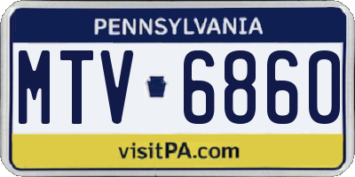 PA license plate MTV6860