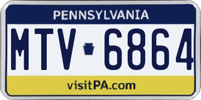 PA license plate MTV6864