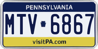 PA license plate MTV6867