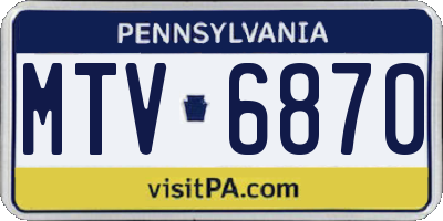 PA license plate MTV6870