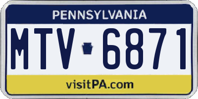PA license plate MTV6871