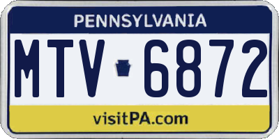 PA license plate MTV6872