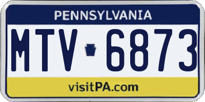 PA license plate MTV6873