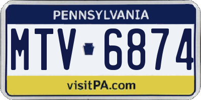 PA license plate MTV6874