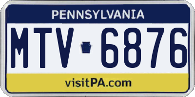 PA license plate MTV6876