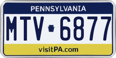 PA license plate MTV6877