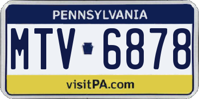 PA license plate MTV6878