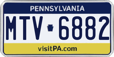 PA license plate MTV6882