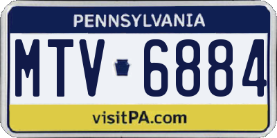 PA license plate MTV6884