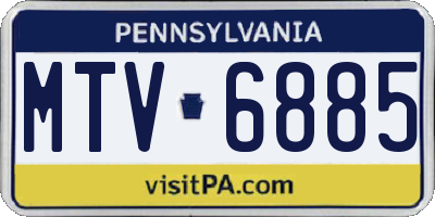 PA license plate MTV6885
