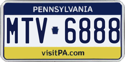 PA license plate MTV6888
