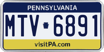 PA license plate MTV6891