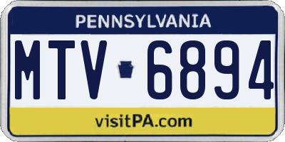 PA license plate MTV6894