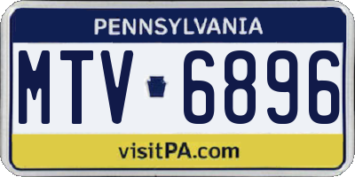 PA license plate MTV6896