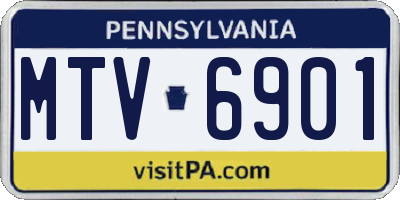 PA license plate MTV6901