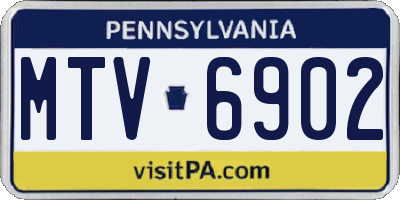 PA license plate MTV6902