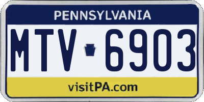 PA license plate MTV6903