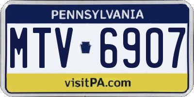 PA license plate MTV6907