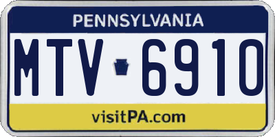 PA license plate MTV6910