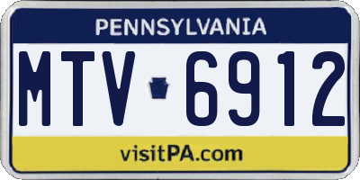 PA license plate MTV6912