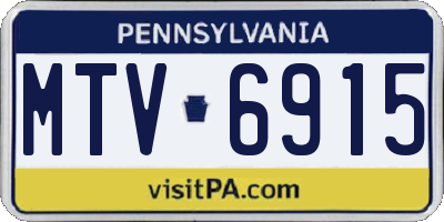 PA license plate MTV6915