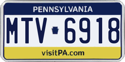 PA license plate MTV6918
