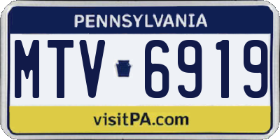 PA license plate MTV6919