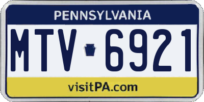 PA license plate MTV6921