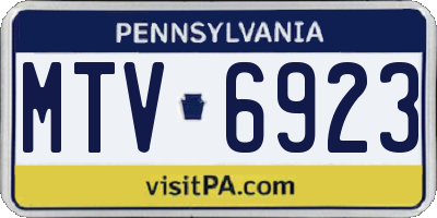 PA license plate MTV6923