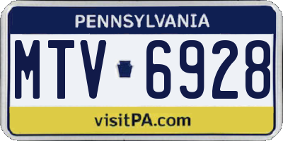 PA license plate MTV6928