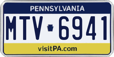 PA license plate MTV6941