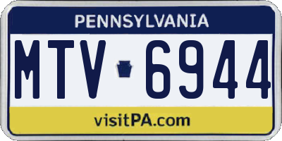PA license plate MTV6944