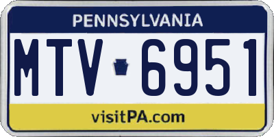 PA license plate MTV6951