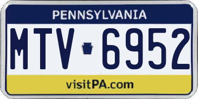 PA license plate MTV6952