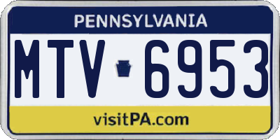PA license plate MTV6953