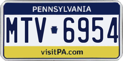 PA license plate MTV6954