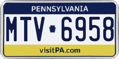 PA license plate MTV6958