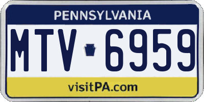 PA license plate MTV6959