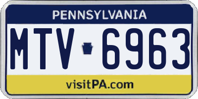 PA license plate MTV6963