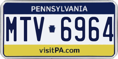 PA license plate MTV6964