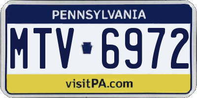 PA license plate MTV6972