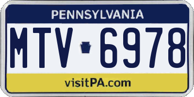 PA license plate MTV6978