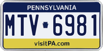 PA license plate MTV6981