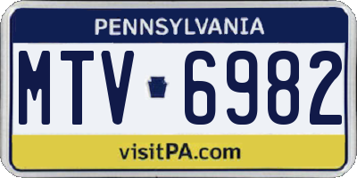PA license plate MTV6982
