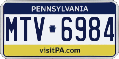 PA license plate MTV6984